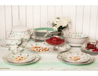 Блюдо для хлеба 33см Leander Мэри-Энн Зелёные листья декор 1381 03112816-1381