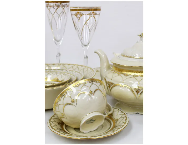 Блюдо овальное 36см Leander Соната Золотая чешуя декор 2517 07111513-2517