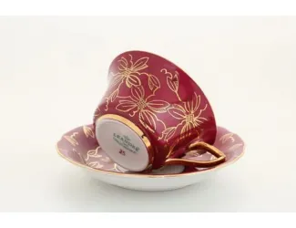 Кофейная пара низкая 100мл Leander Виндзор бордовая 13120424-A411