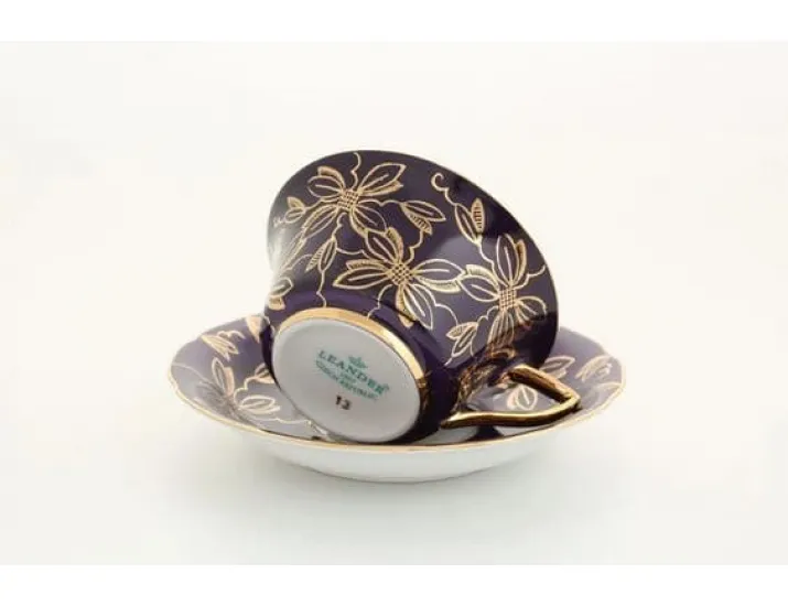 Кофейная пара низкая 100мл Leander Виндзор тёмно-синяя 13120424-D411