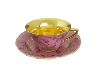 Кофейная пара низкая 100мл Leander Виндзор розовая 13120424-K411