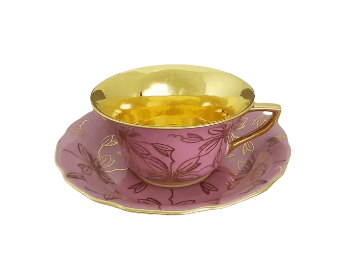 Кофейная пара низкая 100мл Leander Виндзор розовая 13120424-K411