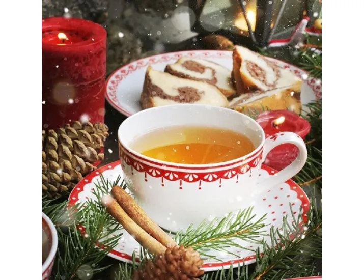 Набор чайных пар на 4 персоны 8 предметов Leander Hyggelyne красный 71150425-327D