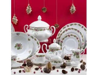 Сервиз чайный 15 предметов 6 персон Leander Мэри-Энн Шишки Новогодняя коллекция декор 2571 03160725-2571