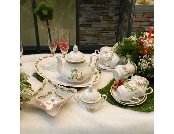 Сервиз чайный 15 предметов 6 персон Leander Мэри-Энн, Рождество Олени Новогодняя коллекция декор 2573 03160725-2573