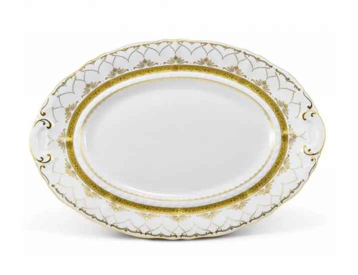 Блюдо овальное 36см Leander Соната Золотая чешуя декор 2517 07111513-2517