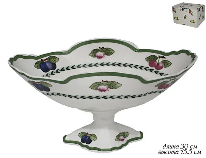 Фруктовница на ножке 30см Lenardi Фрукты 105-539
