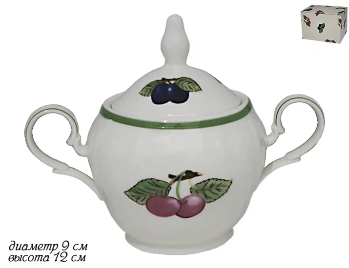 Сахарница 9см Lenardi Фрукты 105-557