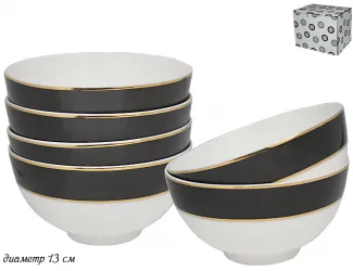 Набор из 6 салатников 13см Lenardi Седая Роза 105-574