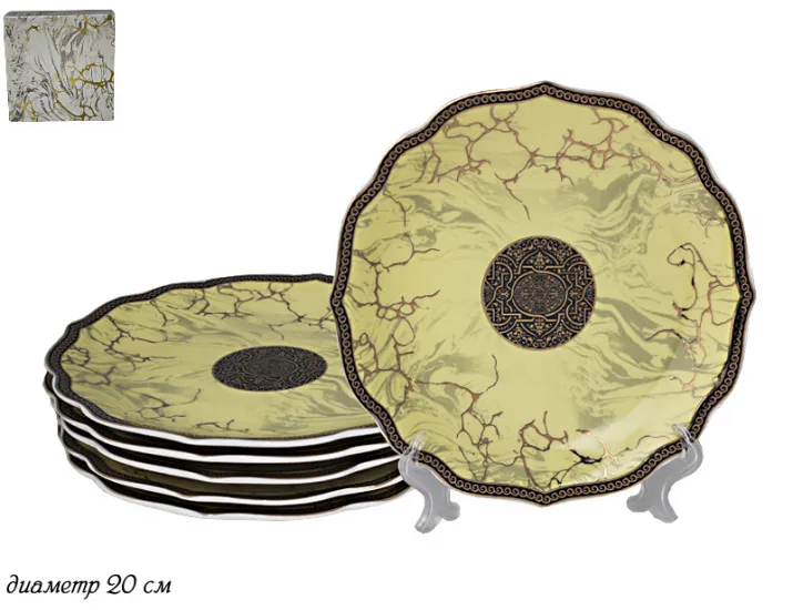 Набор тарелок 6шт 20см Lenardi Мрамор 105-658