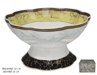 Фруктовница на ножке 20см Lenardi Мрамор 105-687