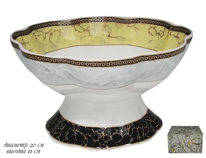 Фруктовница на ножке 20см Lenardi Мрамор 105-687