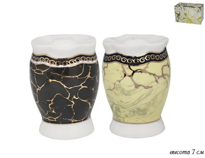 Набор солонок 2шт Lenardi Мрамор 105-689