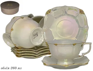 Набор чайных пар на 6 персон 12 предметов 260мл Lenardi 105-690