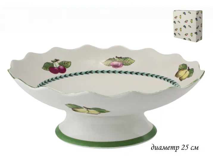 Фруктовница на ножке 25см Lenardi Фрукты 105-825