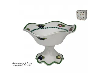 Конфетница на ножке 17см Lenardi Фрукты 105-829