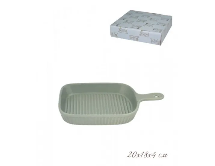 Форма для запекания с ручкой 20см Lenardi зелёный 108-883