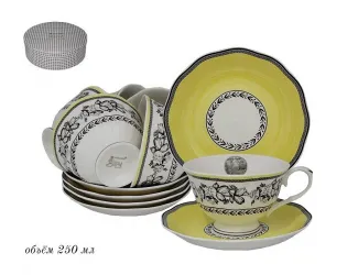 Набор чайных пар на 6 персон 12 предметов Lenardi Provence 105-914