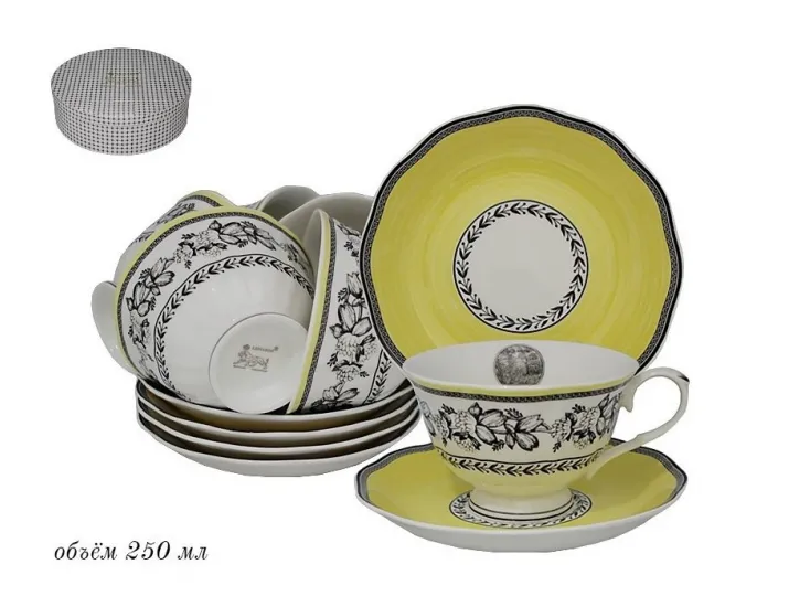 Набор чайных пар на 6 персон 12 предметов Lenardi Provence 105-914