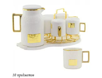 Чайный сервиз на 6 персон 10 предметов Lenardi 106-178 белый