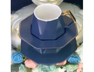 Набор чайных пар на 6 персон 12 предметов 230мл Lenardi синий 106-190