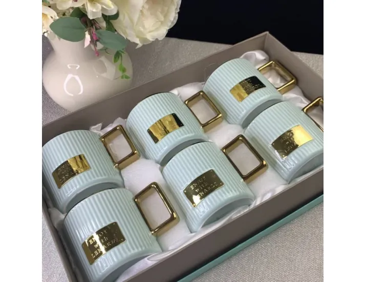 Набор кружек 6шт 350мл Lenardi мятный 106-215