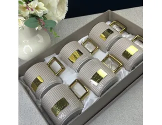 Набор кружек 6шт 350мл Lenardi бежевый 106-216