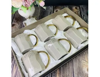 Набор кружек 6шт 300мл Lenardi серый 106-242