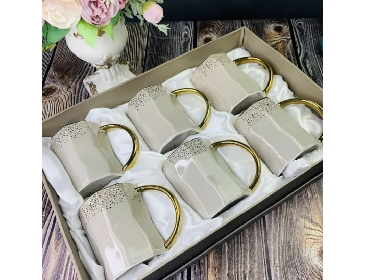 Набор кружек 6шт 300мл Lenardi серый 106-242