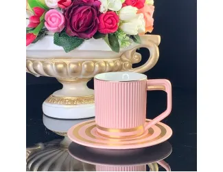Набор чайных пар на 6 персон 12 предметов 240мл Lenardi 106-245 розовый