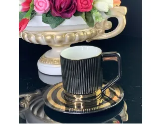 Набор чайных пар на 6 персон 12 предметов 240мл Lenardi 106-248 чёрный