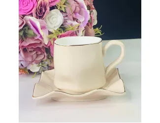 Набор чайных пар на 6 персон 12 предметов 260мл Lenardi 106-264 экрю