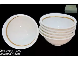 Набор салатников 6шт 11см Lenardi Анхелика Золотая лента 108-147