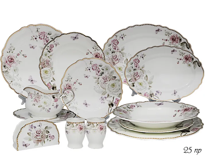 Обеденный сервиз на 6 персон 25 предметов Lenardi Пионы 108-215 купить