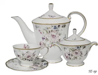 Чайный сервиз на 6 персон 16 предметов Lenardi Хризантемы 108-216