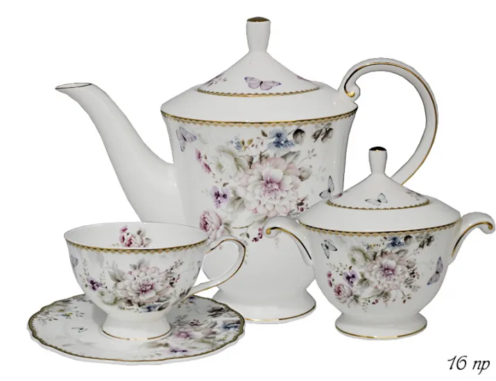 Чайный сервиз на 6 персон 16 предметов Lenardi Хризантемы 108-216