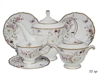 Чайный сервиз на 6 персон 16 предметов Lenardi Пионы 108-217
