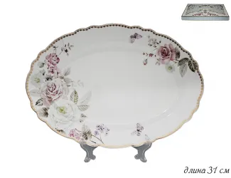Овальное блюдо 31см Lenardi Пионы 108-229