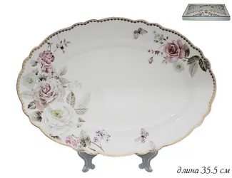 Овальное блюдо 35,5см Lenardi Пионы 108-231