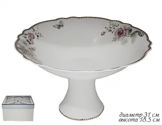 Фруктовница на ножке 31см Lenardi Пионы 108-239