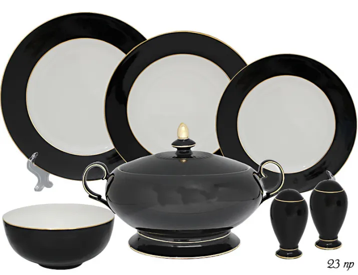 Обеденный сервиз на 6 персон 23 предмета Lenardi чёрный 108-291