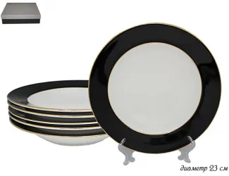 Набор из 6 глубоких тарелок 23см Lenardi чёрный 108-295
