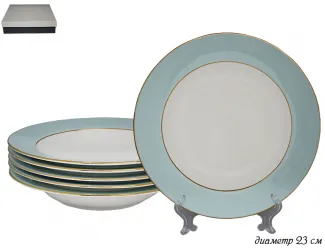 Набор из 6 глубоких тарелок 23см Lenardi голубой 108-296/1