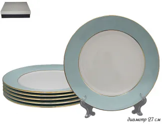 Набор из 6 тарелок 27см Lenardi голубой 108-298