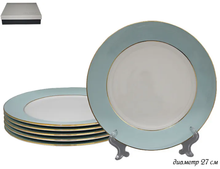 Набор из 6 тарелок 27см Lenardi голубой 108-298