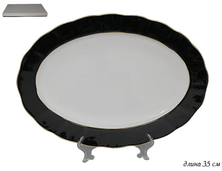Овальное блюдо 35см Lenardi чёрный 108-327