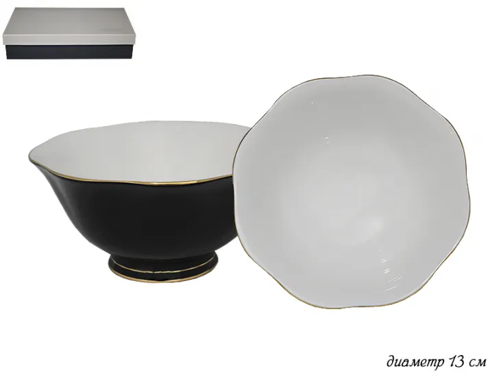 Набор из 2 салатников 13см Lenardi чёрный 108-329