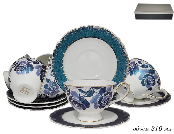 Набор чайных пар на 6 персон 12 предметов Lenardi 108-350