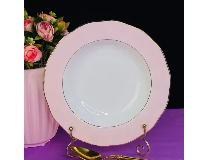 Набор из 6 глубоких тарелок 23см Lenardi Pink 108-366