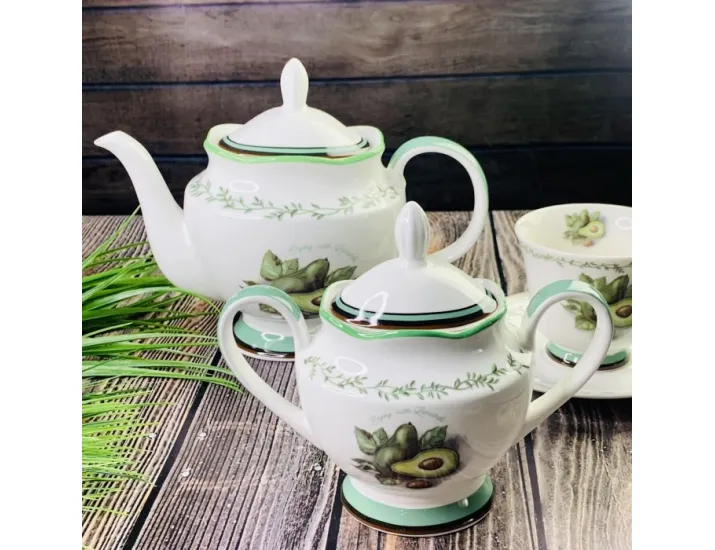 Чайный сервиз на 6 персон 15 предметов Lenardi Авокадо 109-073